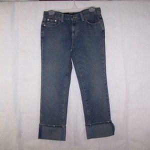 Calvin Klein Jeans 4 Cuffed Blue Denim Crop Capri